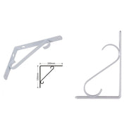 Trade Shop - Set 2 Pz Reggimensola Supporto Staffa Angoliere Rinforzo 200x150 Mm Bianca 91285 -