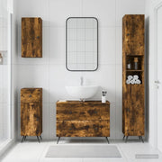 Set di Mobili da Bagno da 4 Pezzi BREDA Rovere Fumo 3417968