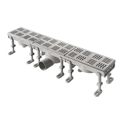 CANALE SIFONATO CON GRIGLIA INOX 1 CHIUSINO- mm Lungh. 600 x Largh. 100- FIRST- pezzi 1
