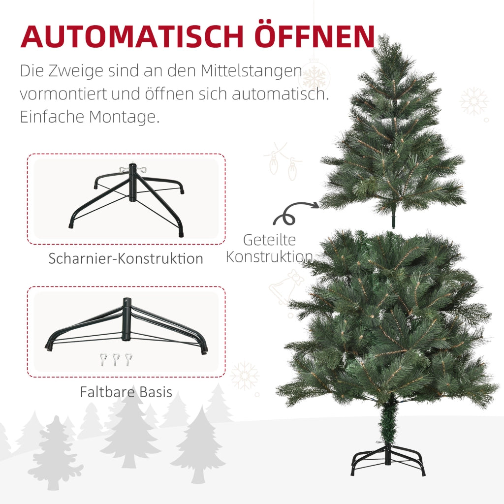 Albero di Natale ?90 x 180 cm, abete artificiale, aghi realistici, verde