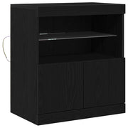 Credenza | Madia LED Nero 60,5 x 37 x 67 cm Legno multistrato