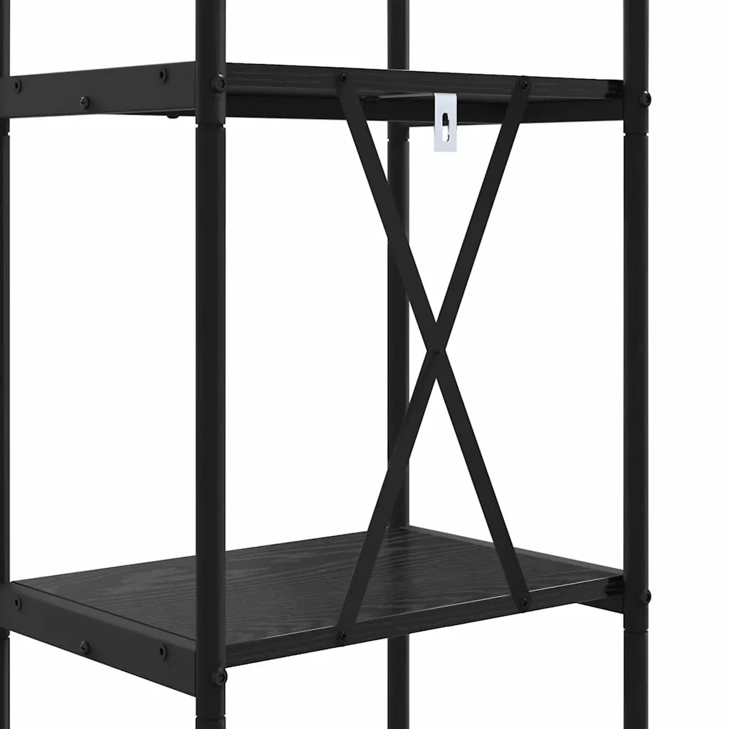 Libreria-Scaffale per Libri-Mobile di Stoccaggio Rovere Nero 40 x 30 x 146 cm Legno multistrato 702434