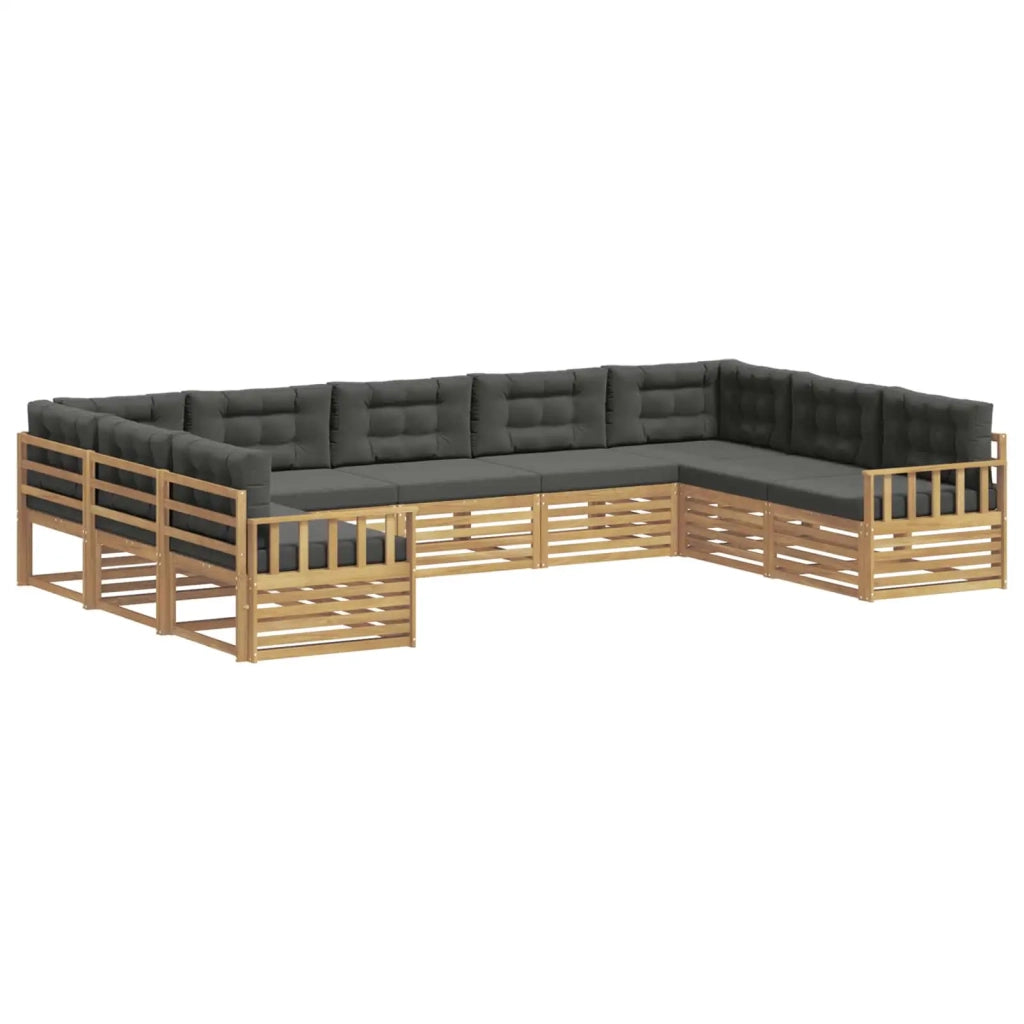 Set di divani da esterno con cuscino 9 pcs Bianco e Antracite 3391147