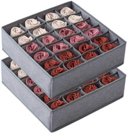 Organizzatore per calze, cassetto, 24 cassette, pieghevole, organizzatore per intimo, scatole per conservazione per calze, lingerie, intimo 24 + 24 cassette