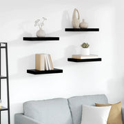 Scaffali a Parete 4 pz Nero Lucido 40x23x3,8 cm in MDF cod mxl 61699