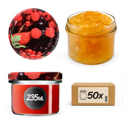 KADAX Tartu vasetti per conserva 235ml 50pz 82mm + coperchi "Frutti di bosco"