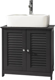 Cassettiera da Bagno - 2 Porte - Grigio - MDF - 35 x 60 x 58 cm
