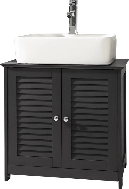 Cassettiera da Bagno - 2 Porte - Grigio - MDF - 35 x 60 x 58 cm