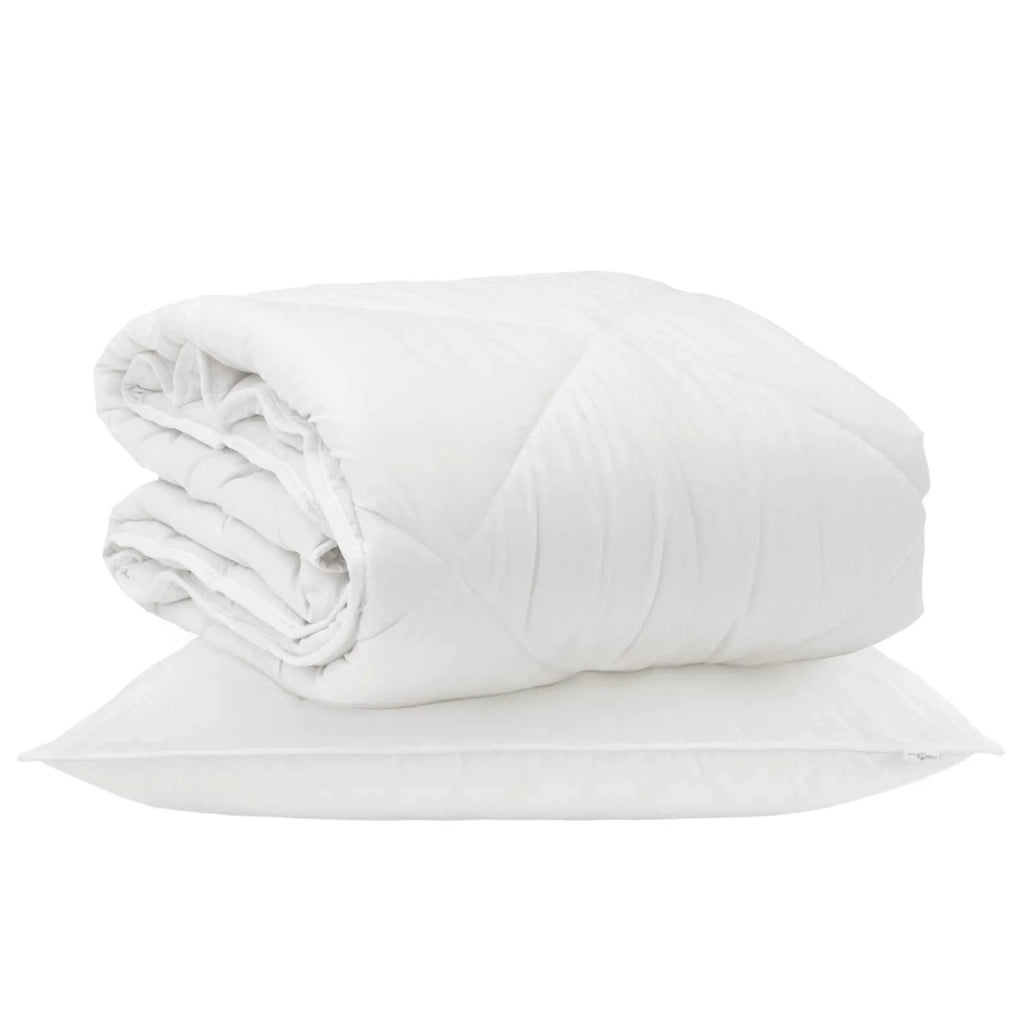 Duvet per Tutte le Stagioni con cuscino 2 pcs Bianco Microfibra 3376545