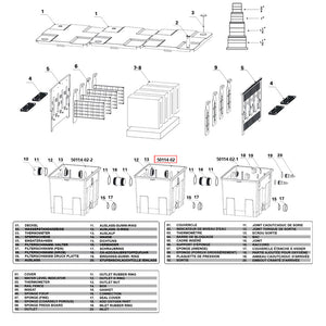 Ricambio per filtro a camera laghetti CBF-350C Contenitore 2° stadio