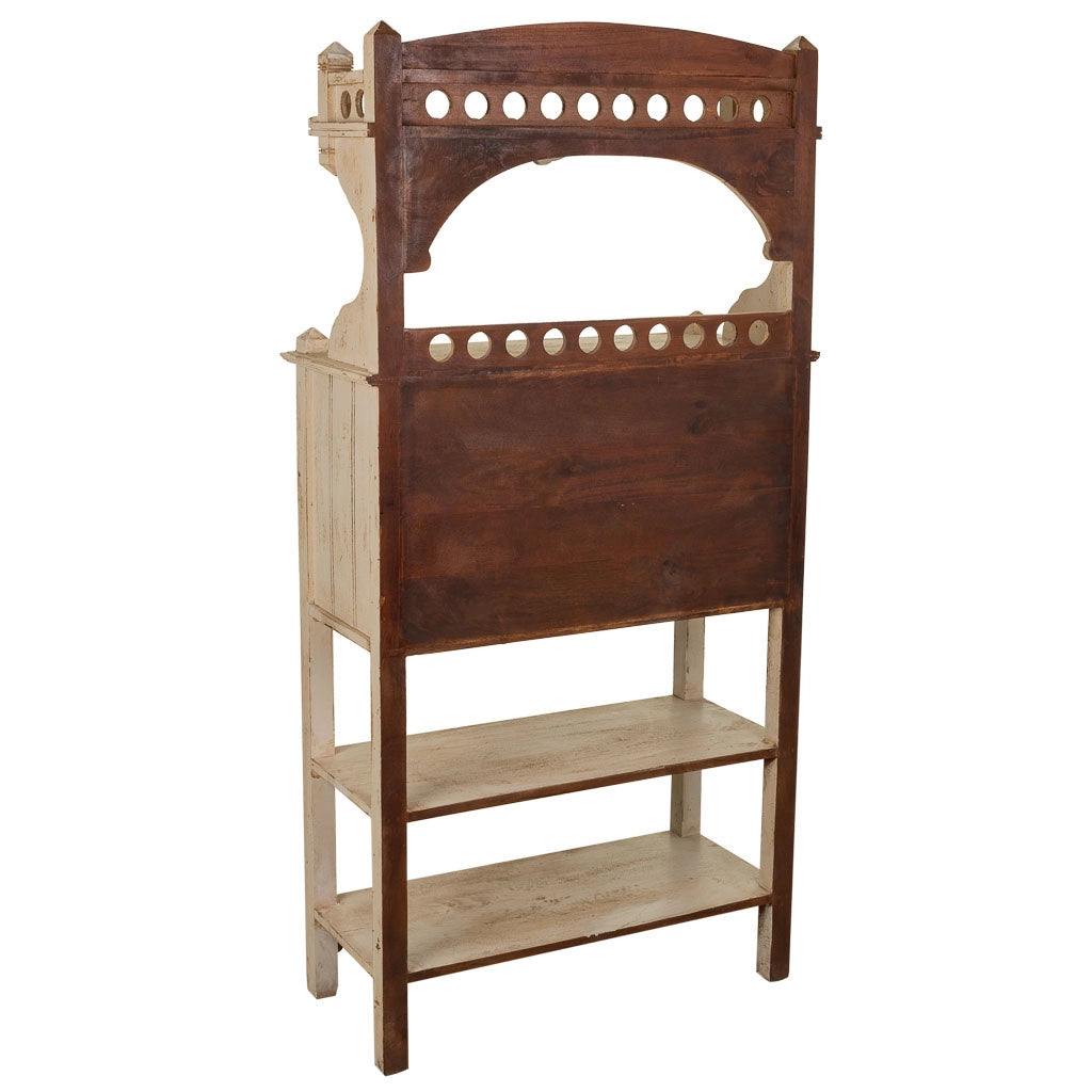 Credenza in legno bianca fatta a mano 75x35x150h