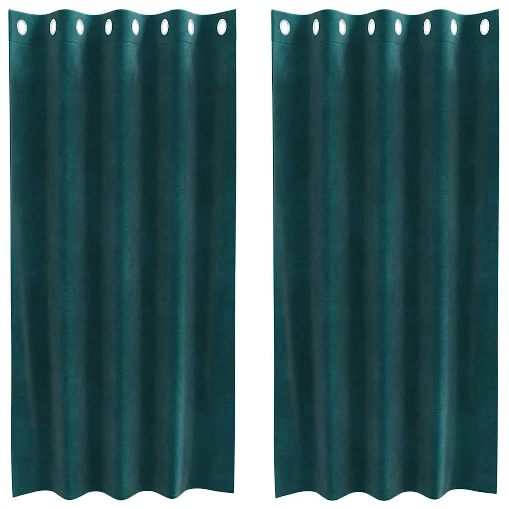 Tende oscuranti 2 pcs Verde Scuro 140 x 175 cm Velluto 4107209