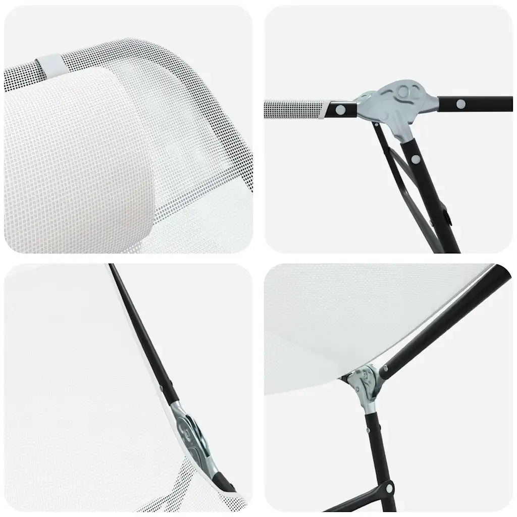 Lettino prendisole pieghevole 2 pcs Crema 182 x 55 x 85,5 cm 42003157