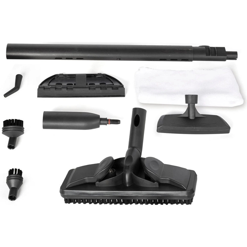 Trade Shop - Pulitore A Vapore Multifunzionale A Traino 1500 Watt Igienizza Pulisce Casa Con Accessori -