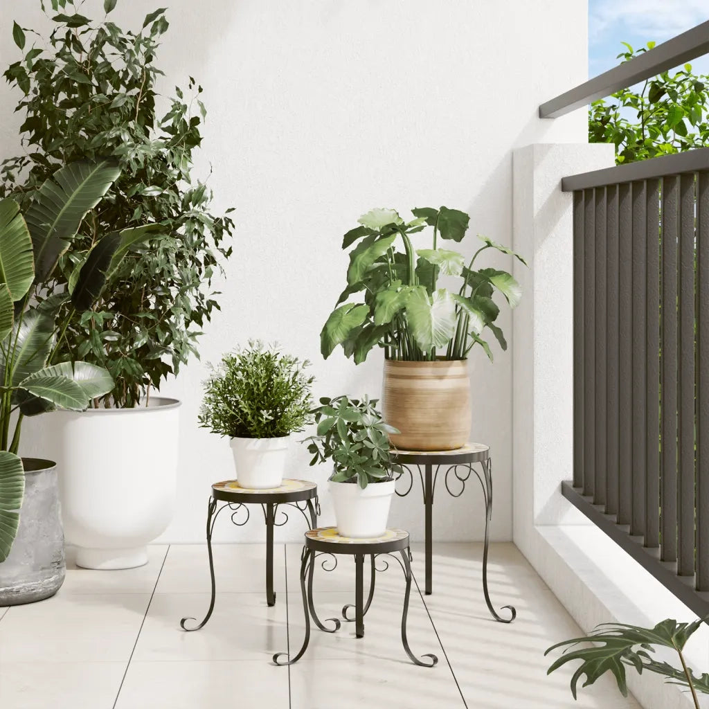 Supporti per piante | Sostegno per piante 3 pz Terracotta e Bianco in Ceramica