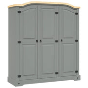 Armadio in Legno di Pino Messicano Corona 3 Ante Grigio cod mxl 66926