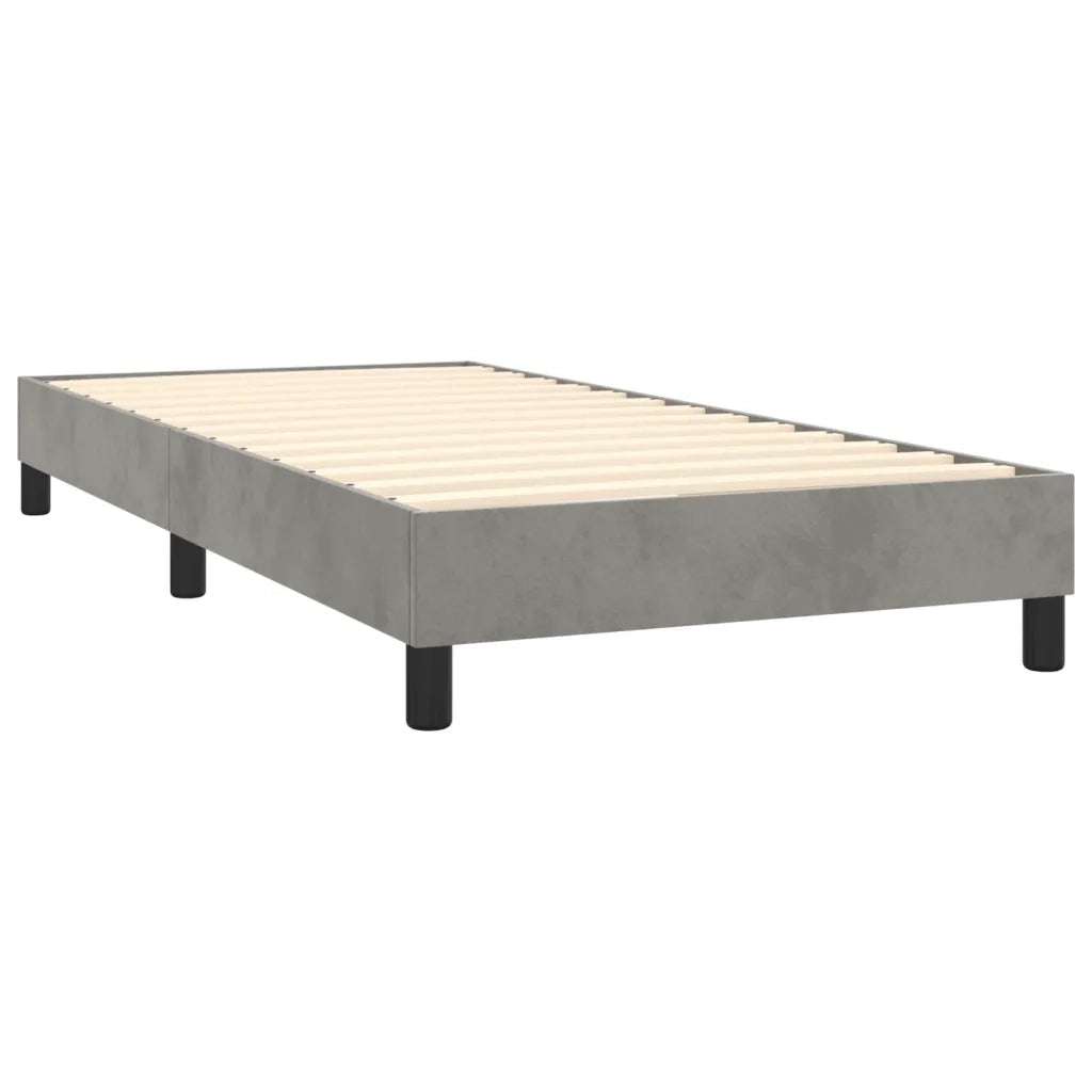 Letto a Molle con Materasso e LED-Struttura Letto con Materasso Grigio Chiaro 80x200 cm Velluto 507078