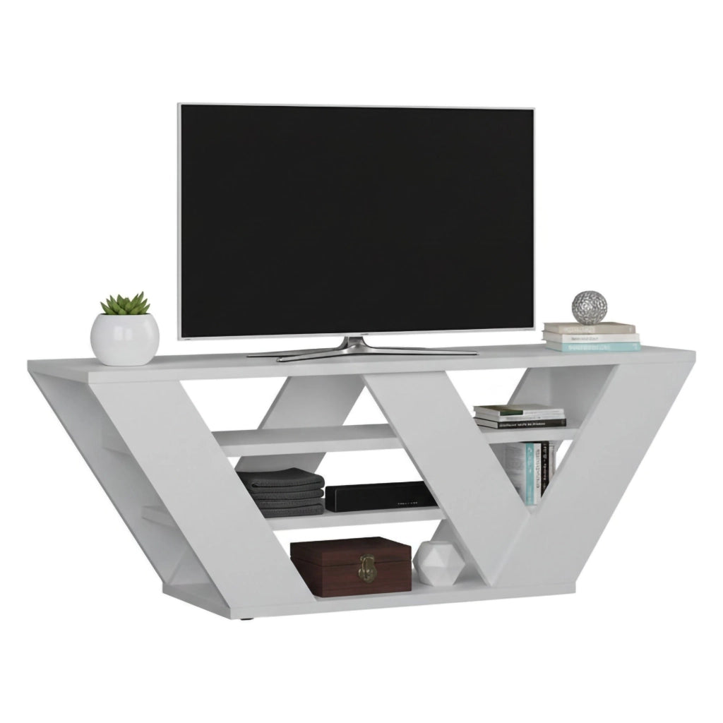 Mobile porta TV Amazzonite, Credenza da soggiorno, Armadio basso per TV, Base parete attrezzata, 110x30h40 cm, Bianco