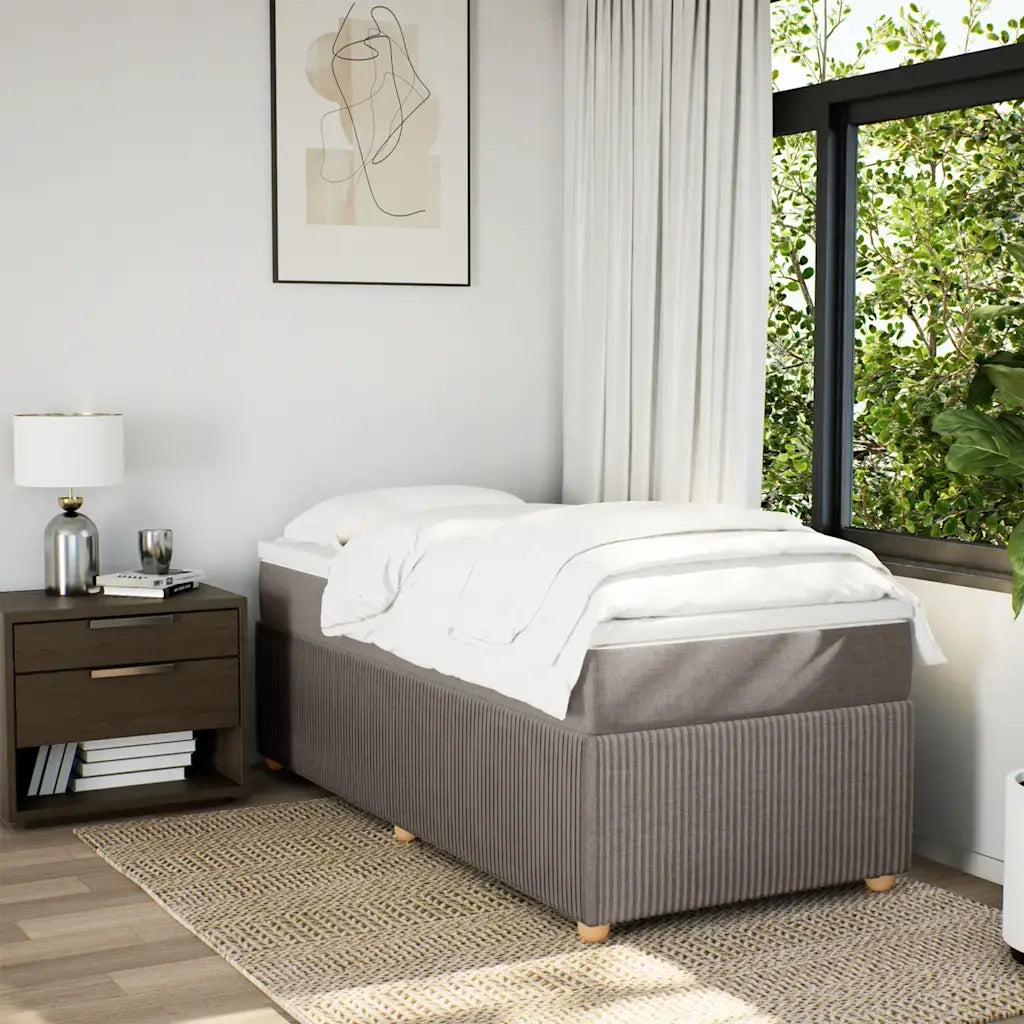 vidaXL Giroletto a Molle con Materasso Tortora 90x190 cm in Tessuto