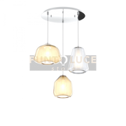 SOSPENSIONE CROMO 3 LUCI TONDA VETRI ALPHA AM + BETA AM + GAMMA TR 1176CR-S3 T ABG-TA