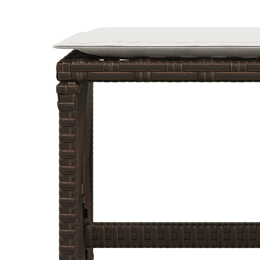 Set da Pranzo da Giardino 13pz con Cuscini Marrone Polyrattan 3211701