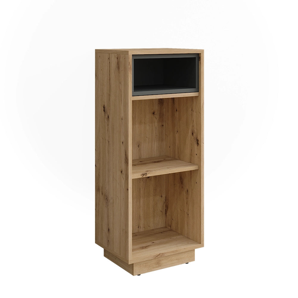Vicco Mobiletto midi Rovere artigianale/antracite 38 x 93 cm con 3 scomparti