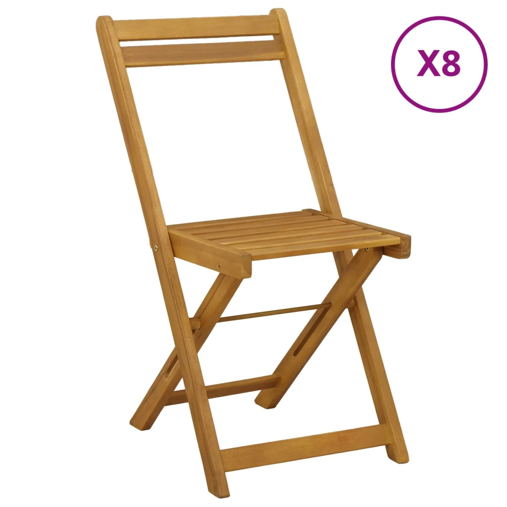Sedie Bistro da Giardino 8 pcs Naturale 40 x 53 x 80 cm