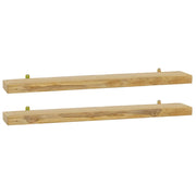 2 pz Mensole da Parete | Scaffali a Parete | Ripiano a parete 90x15x4 cm in Legno Massello di Teak