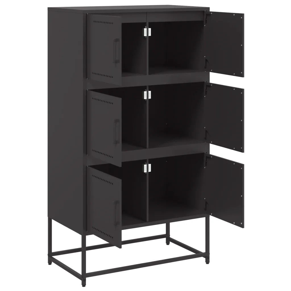 Credenza Nera 68,5x38,5x123,5 cm in Acciaio