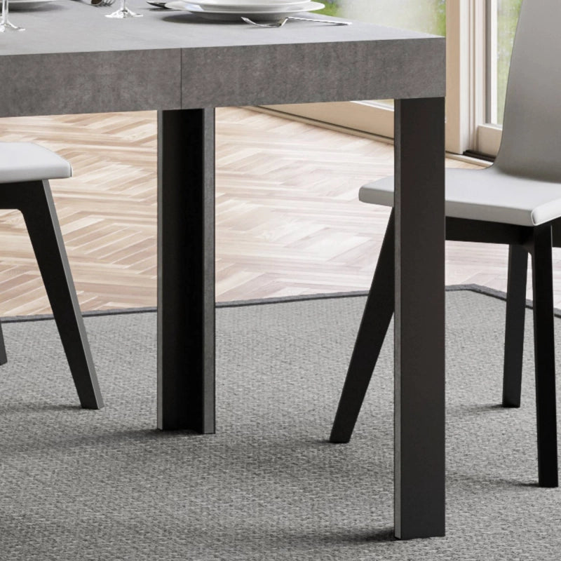 Tavolo allungabile 70x110/194 cm Linea telaio Antracite - Cemento