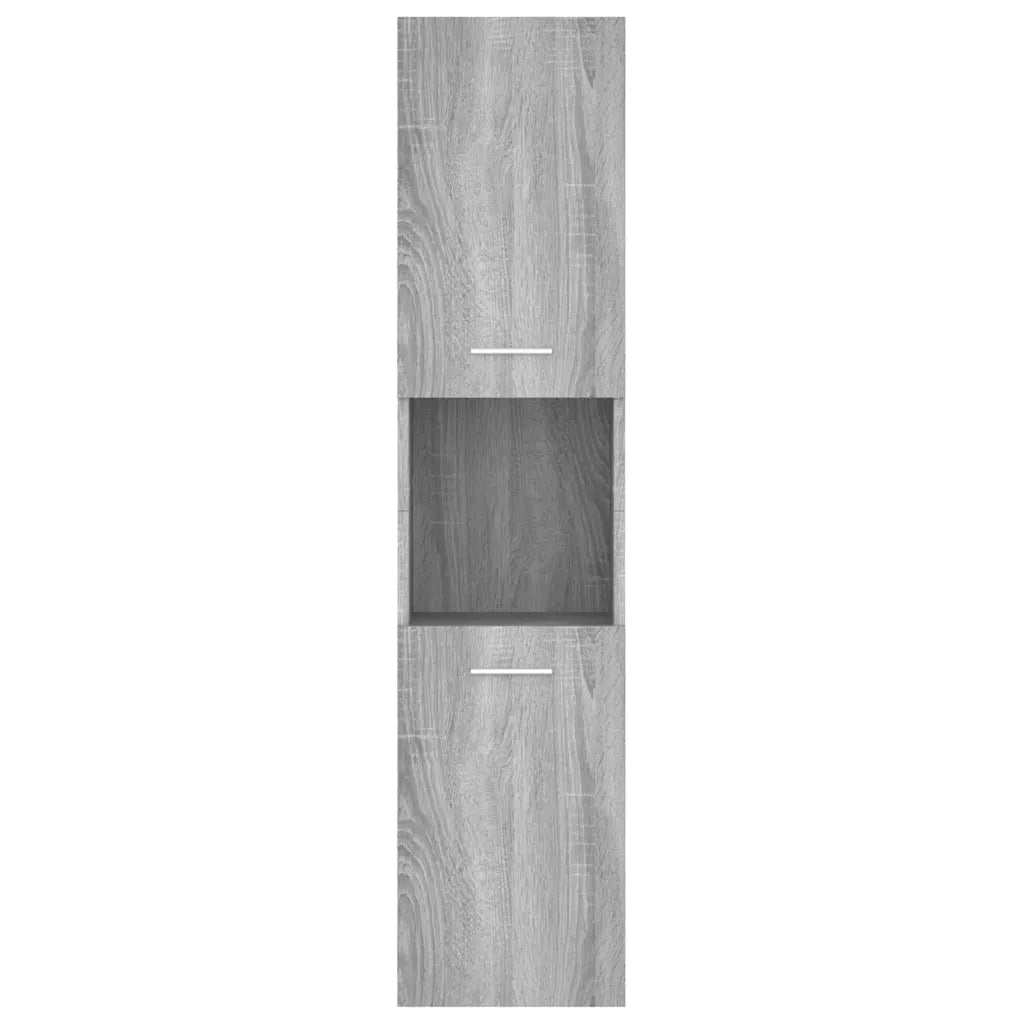 Armadietto Bagno Grigio Sonoma 30x30x130cm in Legno Multistrato 815640