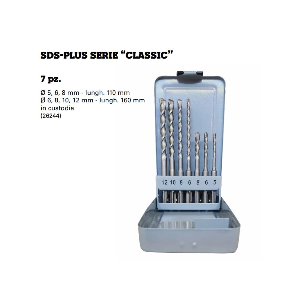 Metabo set 7 punte per muro a 2 taglienti attacco sds-plus