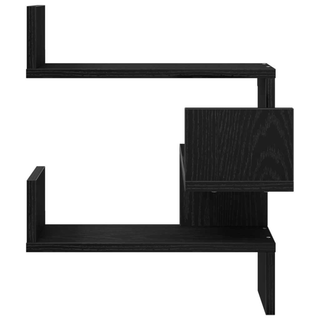 Mensole  2 pz Nero Rovere 40x40x49,5 cm Legno ingegnerizzato
