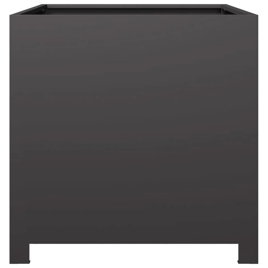 Fioriera rialzata per piante fiori terrazza giardino 50 x 50 x 50 cm acciaio nero 02_0037656