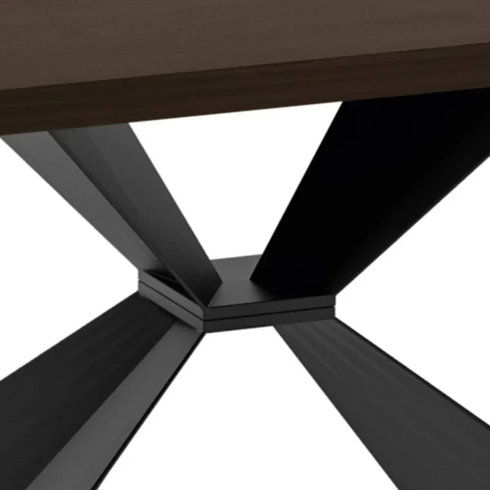 Tavolo da pranzo fisso in legno impiallacciato rovere termocotto Taurus 200x100 cm fino a 10 posti Made in Italy | Duzzle