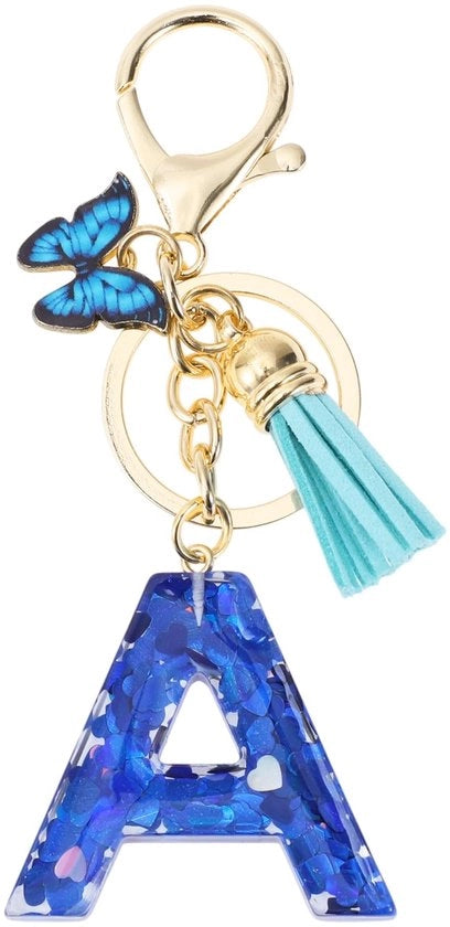 Sostituto di chiave con iniziale A - Materiale durevole - Pennello - Sostituto di chiave per donne - 9,3 cm - Decorazione elegante