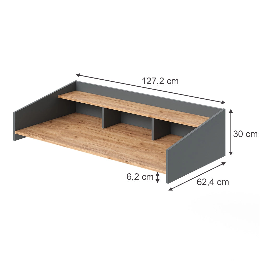 Sopralzo a scaffale Viktor Rovere dorato/Antracite 127.2 x 30 cm Vicco
