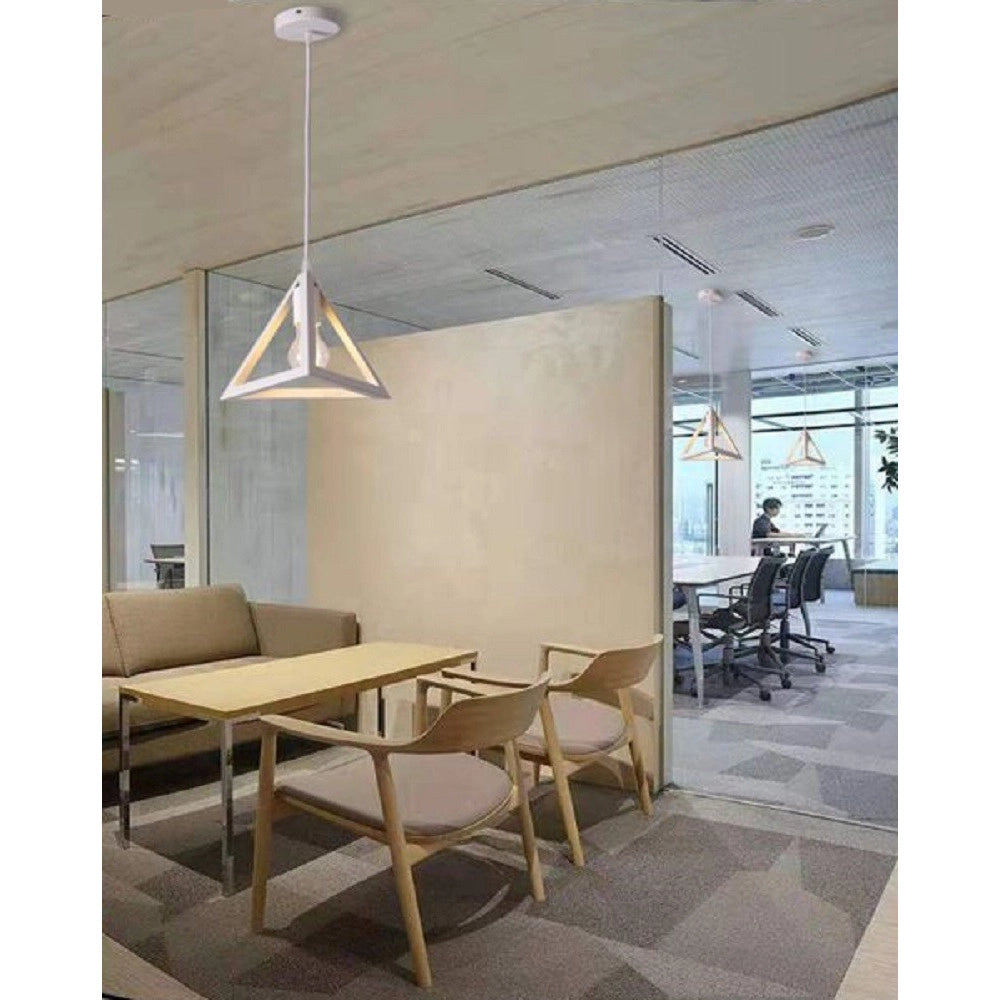 Trade Shop - Lampadario Da Soffitto A Sospensione Forma Di Triangolo 3d Portalampada E27 A35 -