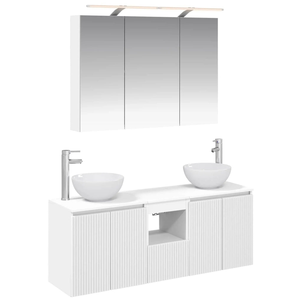 Set di Armadi da Bagno 4 pcs Bianco 100 x 14,5 x 70 cm 3406335