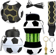 Sport Drink Fles 550 ml - Biberon Opvougbile in Silicone - Fles per Calcio - Set di Allenamento per Calcio - Cintura Adattabile - Sostenibile - Fles per Calcio