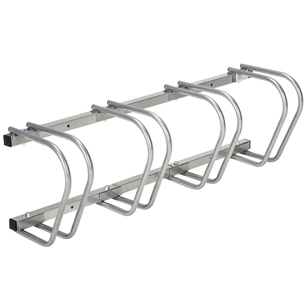 Sistema portabiciclette portabici inclinabile porta 4 bici pratico garage da pavimento o da parete in acciaio 3408209