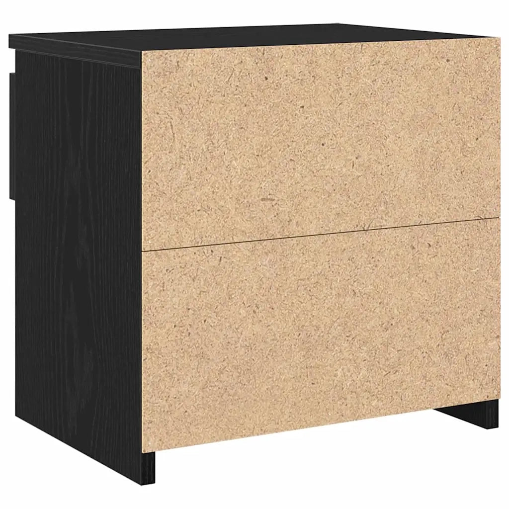 Armadio da Notte con cassetto 2 pcs Rovere Nero 40 x 30 x 39 cm 862575