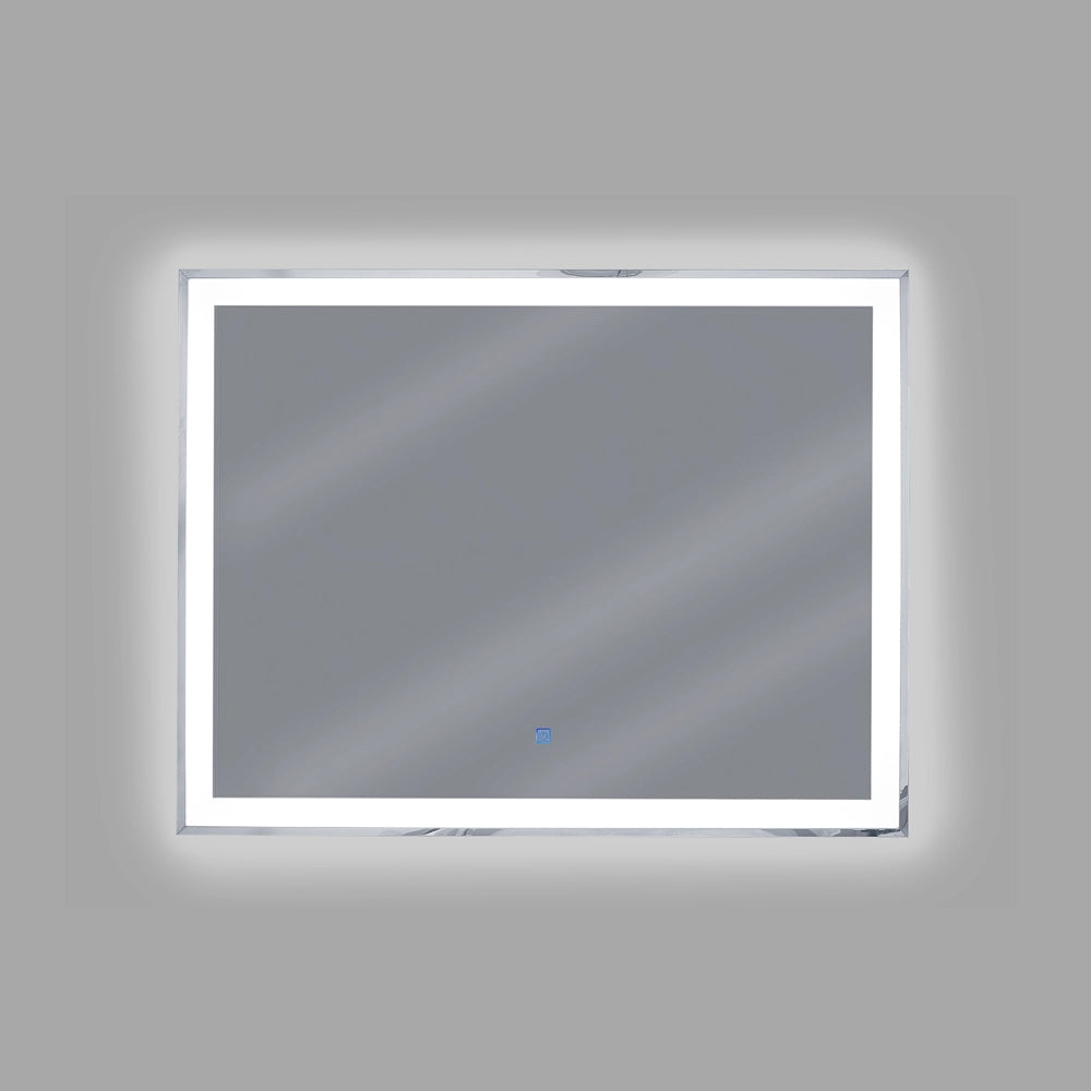 Specchio da parete a LED sospeso 90 x 70 cm Rettangolare Moderno Bagno Glamour Make-Up