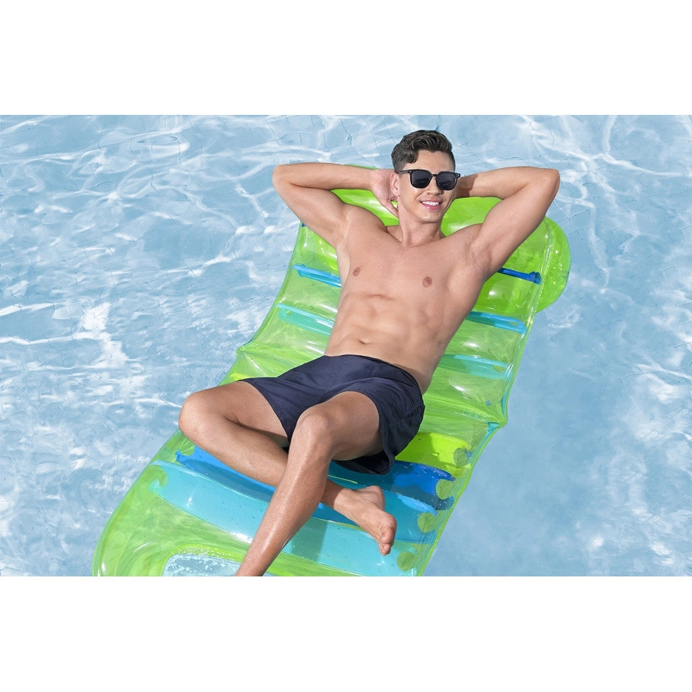 Trade Shop - Lettino Materassino Galleggiante Gonfiabile Regolabile Lounge 193x80cm Piscina Mare 43962 -
