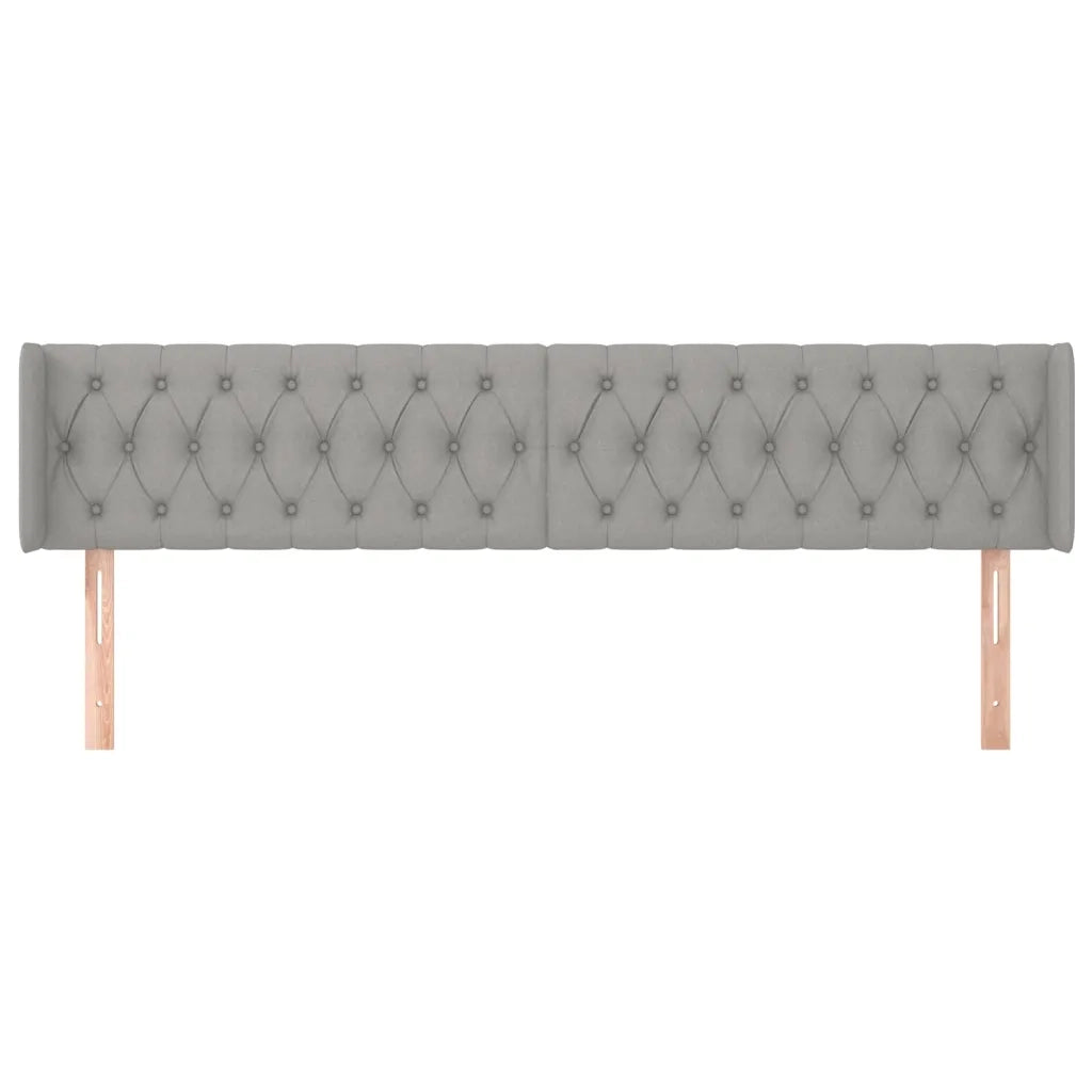 Testiera ad Orecchio Grigio Chiaro 203x16x78/88 cm in Tessuto