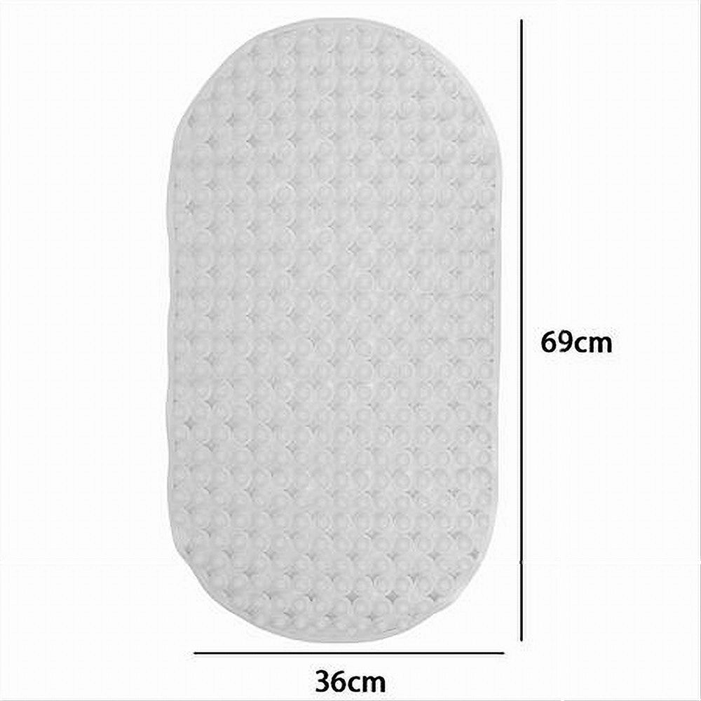 Trade Shop - Tappeto Tappetino Pvc Ovale Antiscivolo Vasca Bagno Doccia 69x36cm 79744 Bianco -