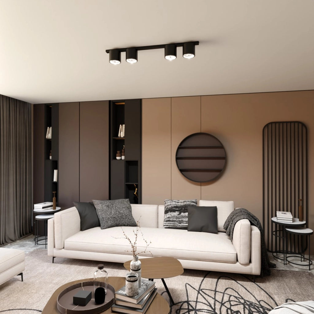 Faretto da soffitto Nano in acciaio nero