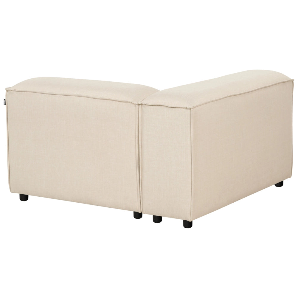 Divano moderno modulare 3 posti imbottito in tessuto beige con gambe soggiorno moderno
