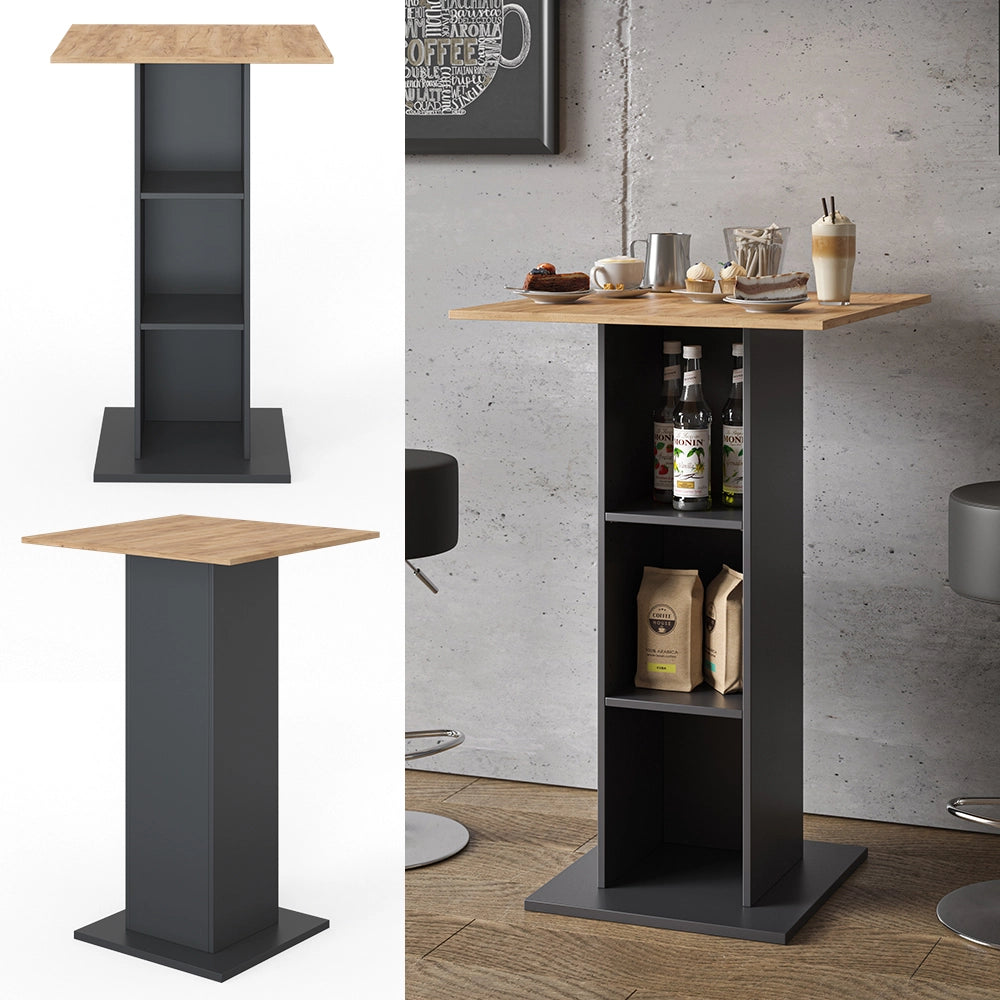 Vicco Tavolo bar alto Antracite 70 x 70 cm