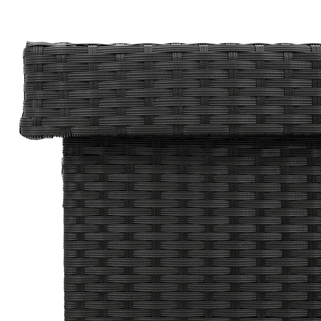 Contenitore da Giardino con Ruote Nero 110x55x73 cm Polyrattan CFW3816963